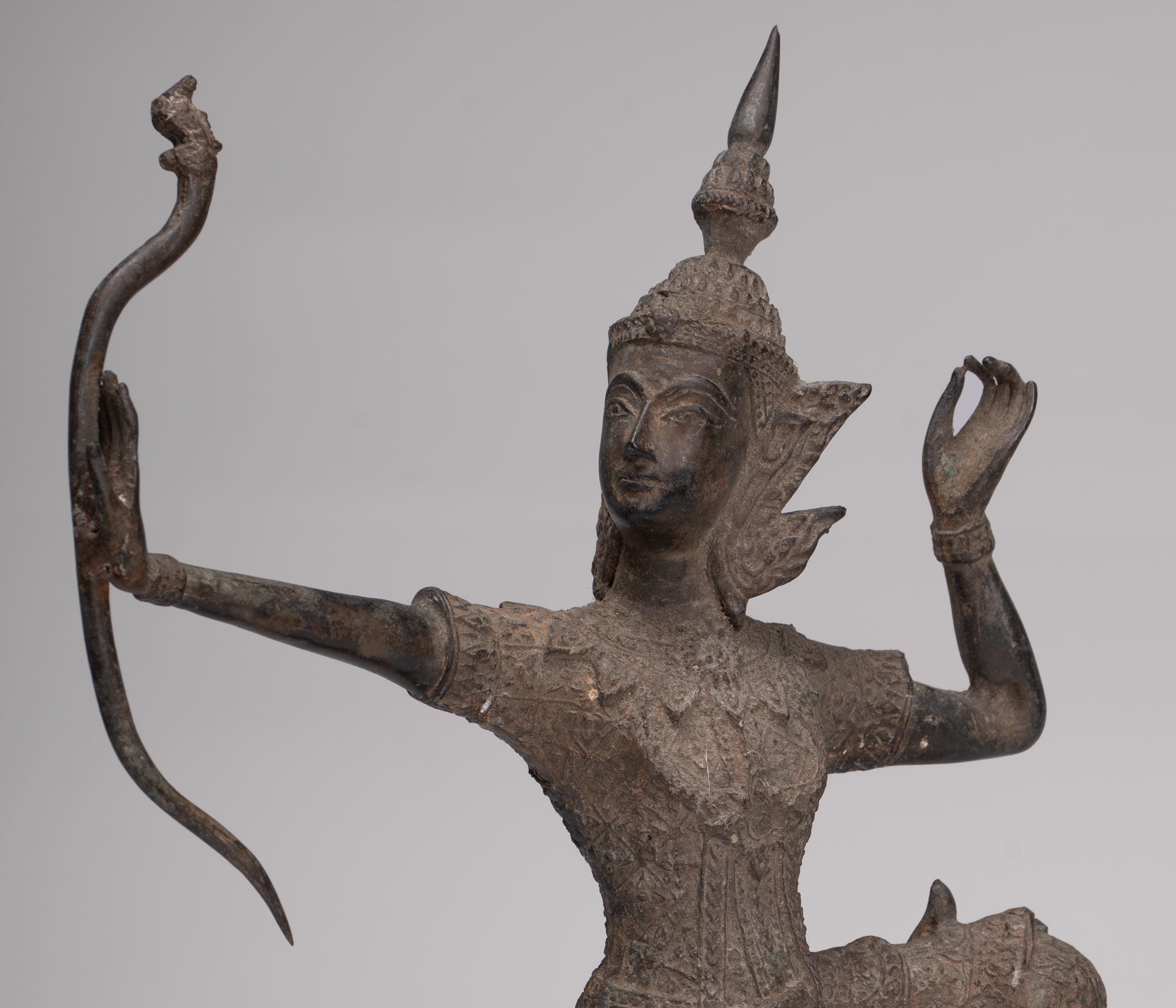 Rama Statue - Antique Thai Style Bronze Thai Rama - Avatar of Vishnu - 37cm/15"