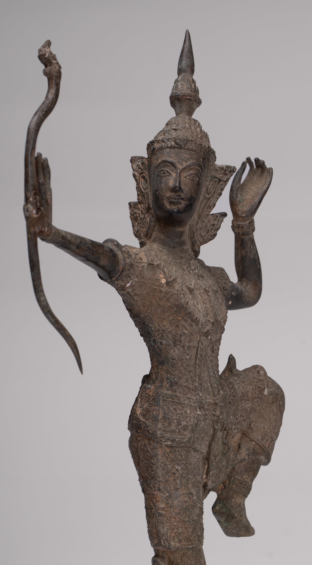 Rama Statue - Antique Thai Style Bronze Thai Rama - Avatar of Vishnu - 37cm/15"