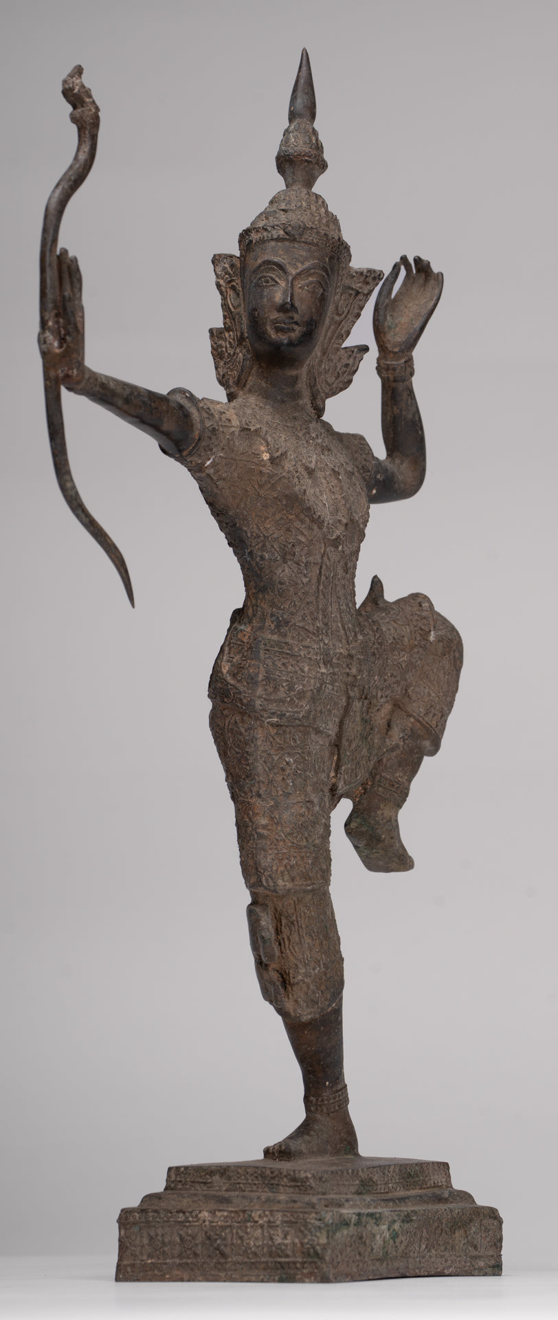 Rama Statue - Antique Thai Style Bronze Thai Rama - Avatar of Vishnu - 37cm/15"