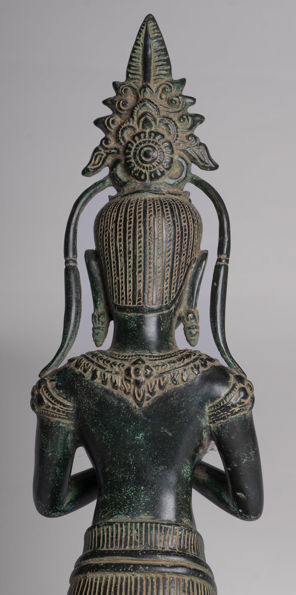 Apsara Statue - Antique Khmer Style Angkor Wat Bronze Adoration Apsara or Angel - 45cm/18"