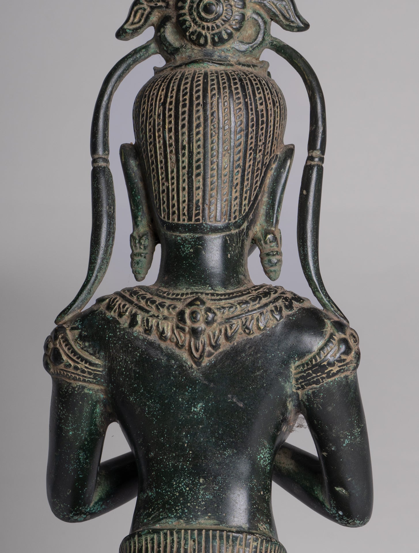 Apsara Statue - Antique Khmer Style Angkor Wat Bronze Adoration Apsara or Angel - 45cm/18"