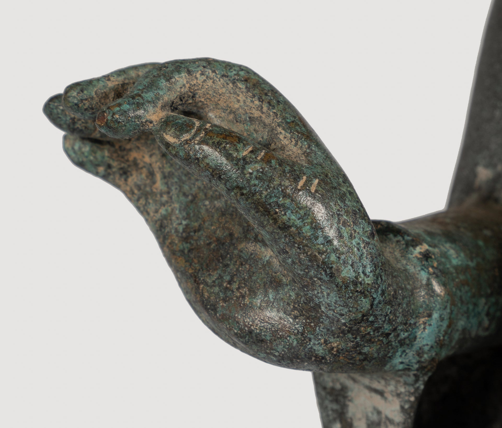 Antique Thai Style Bronze Buddha in Dharmachakra Teaching Mudra - 84cm/34"