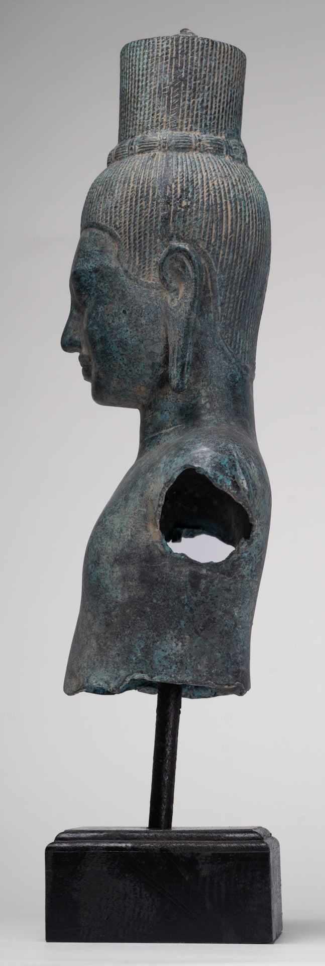 Vishnu Statue - Antique Khmer Style Bronze Koh Ker Style Vishnu Torso Statue - 47cm/19"