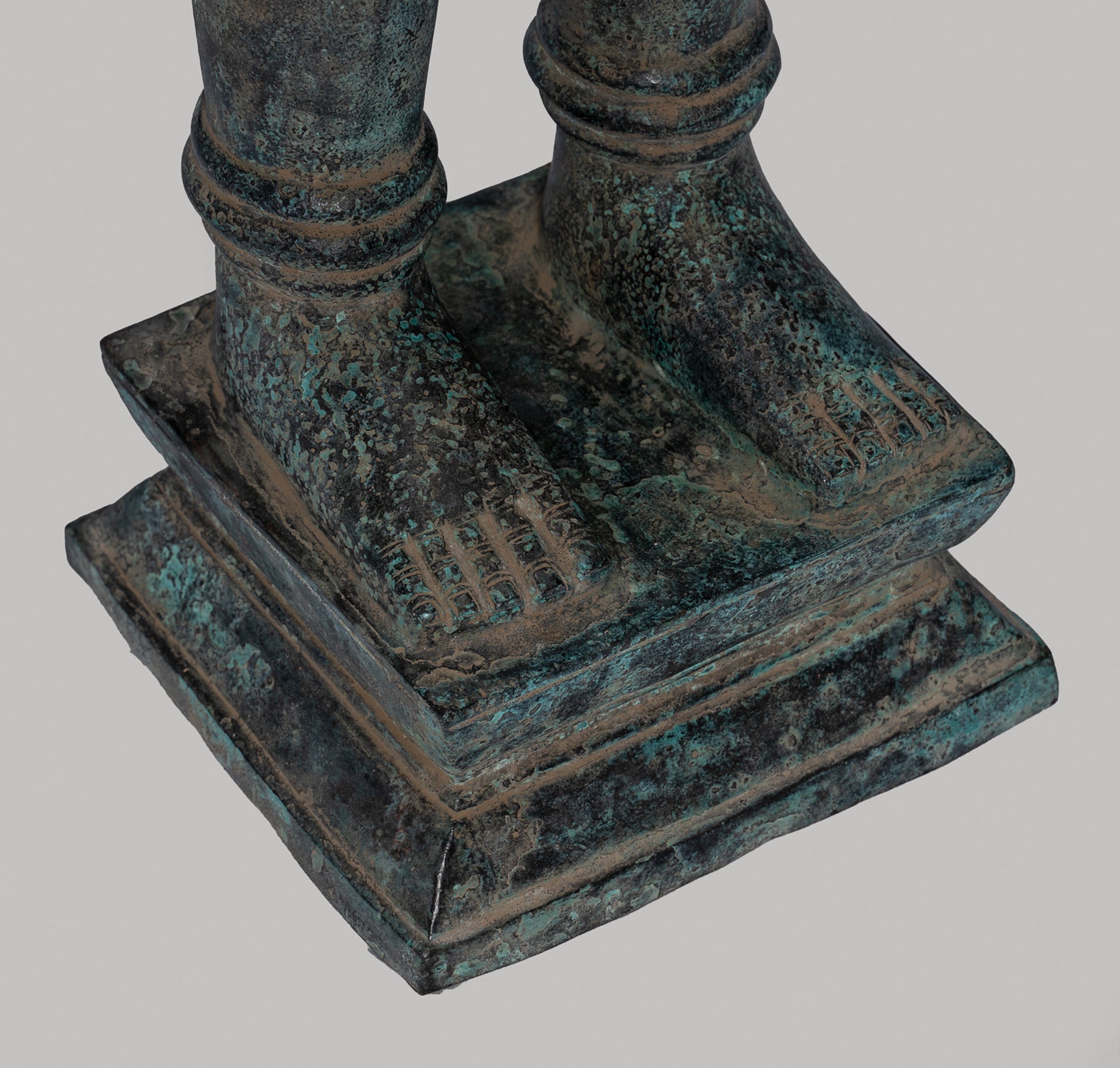 Antique Khmer Style Bronze Standing Bayon Vishnu Statue - Protector - 130cm/52"