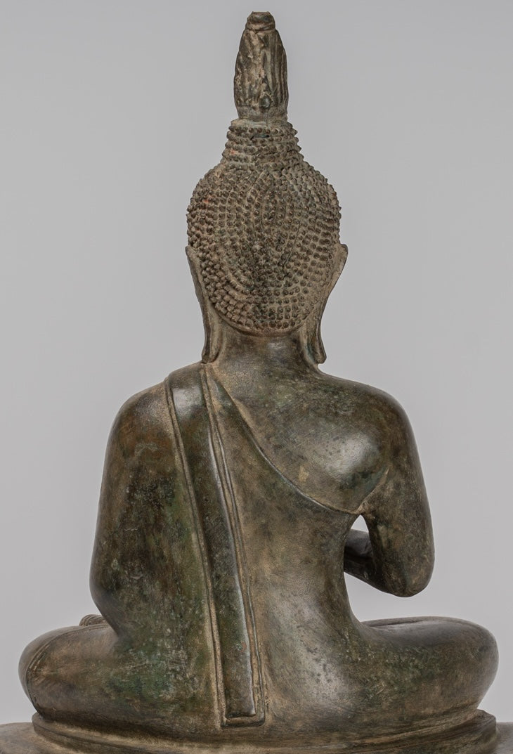Statua Buddha - Charity bronzo in stile antico seduto Gautama statua di Buddha - 54 cm/22 "