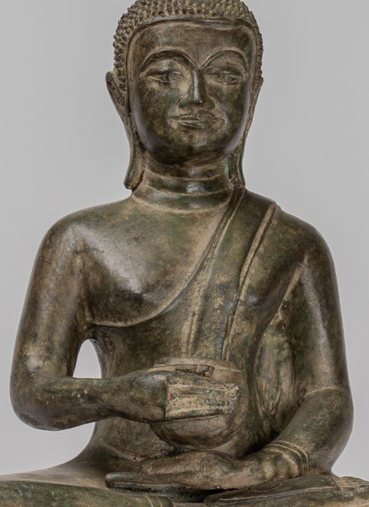 Statua Buddha - Charity bronzo in stile antico seduto Gautama statua di Buddha - 54 cm/22 "