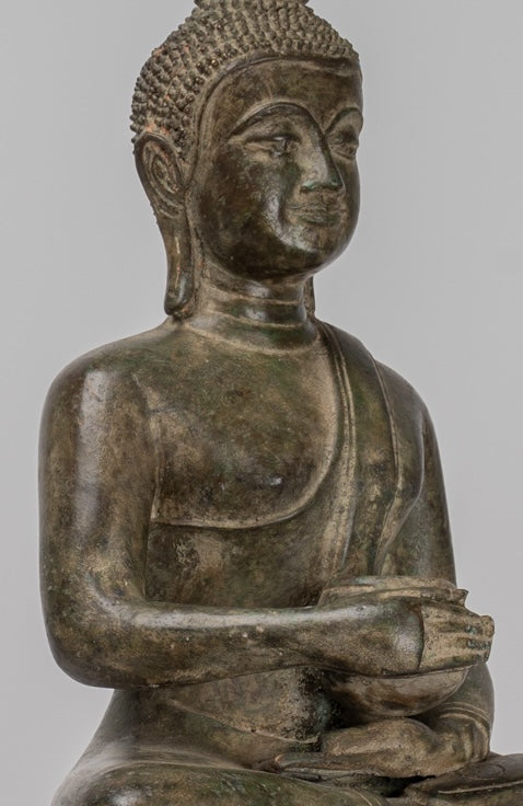 Statua Buddha - Charity bronzo in stile antico seduto Gautama statua di Buddha - 54 cm/22 "