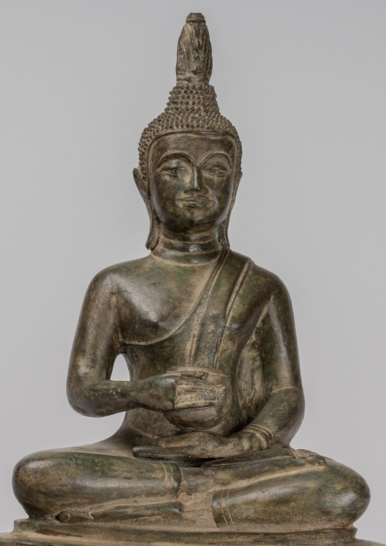 Statua Buddha - Charity bronzo in stile antico seduto Gautama statua di Buddha - 54 cm/22 "