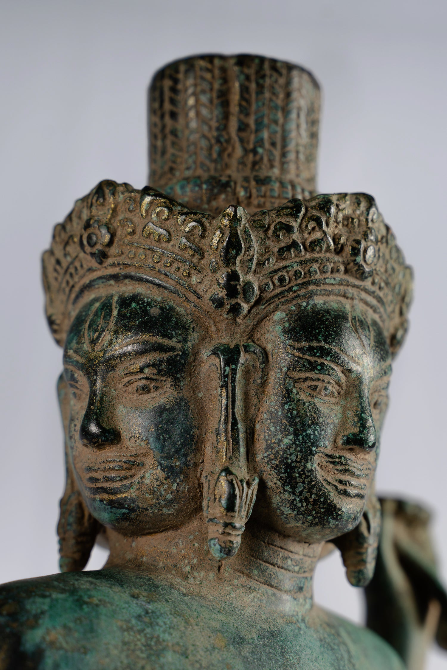 Brahma Statue - Antique Khmer Style Koh Ker Standing Bronze Brahma - Hindu God Creation - 50cm/20"