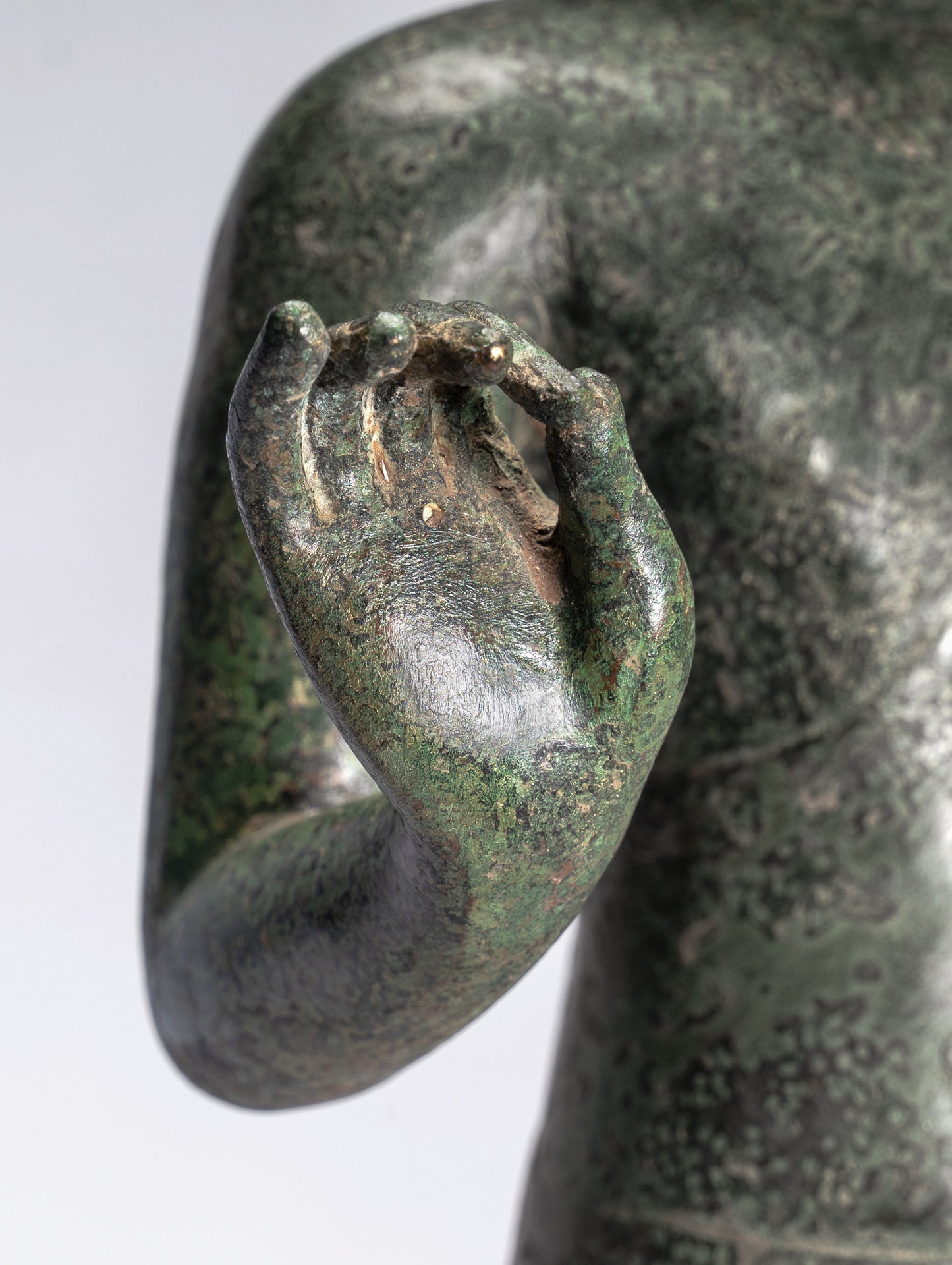 Buddha Statue - Antique Thai Style Dvaravati Bronze Standing Preaching Buddha Statue 55cm/22"