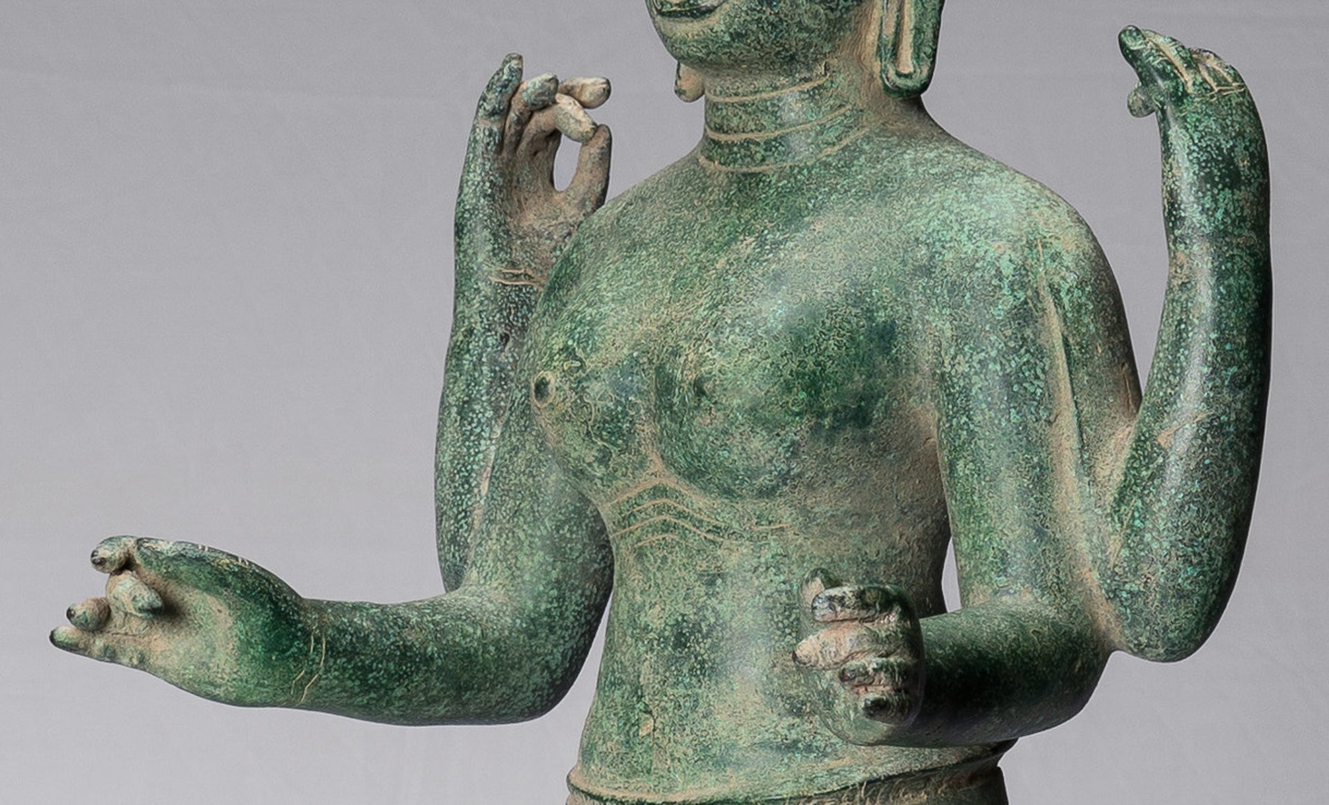 Deity Statue - Antique Khmer Style Banteay Srei Prajnaparamita Statue / Goddess - 72cm/29"