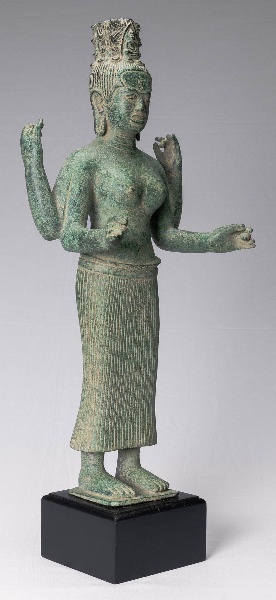 Deity Statue - Antique Khmer Style Banteay Srei Prajnaparamita Statue / Goddess - 72cm/29"