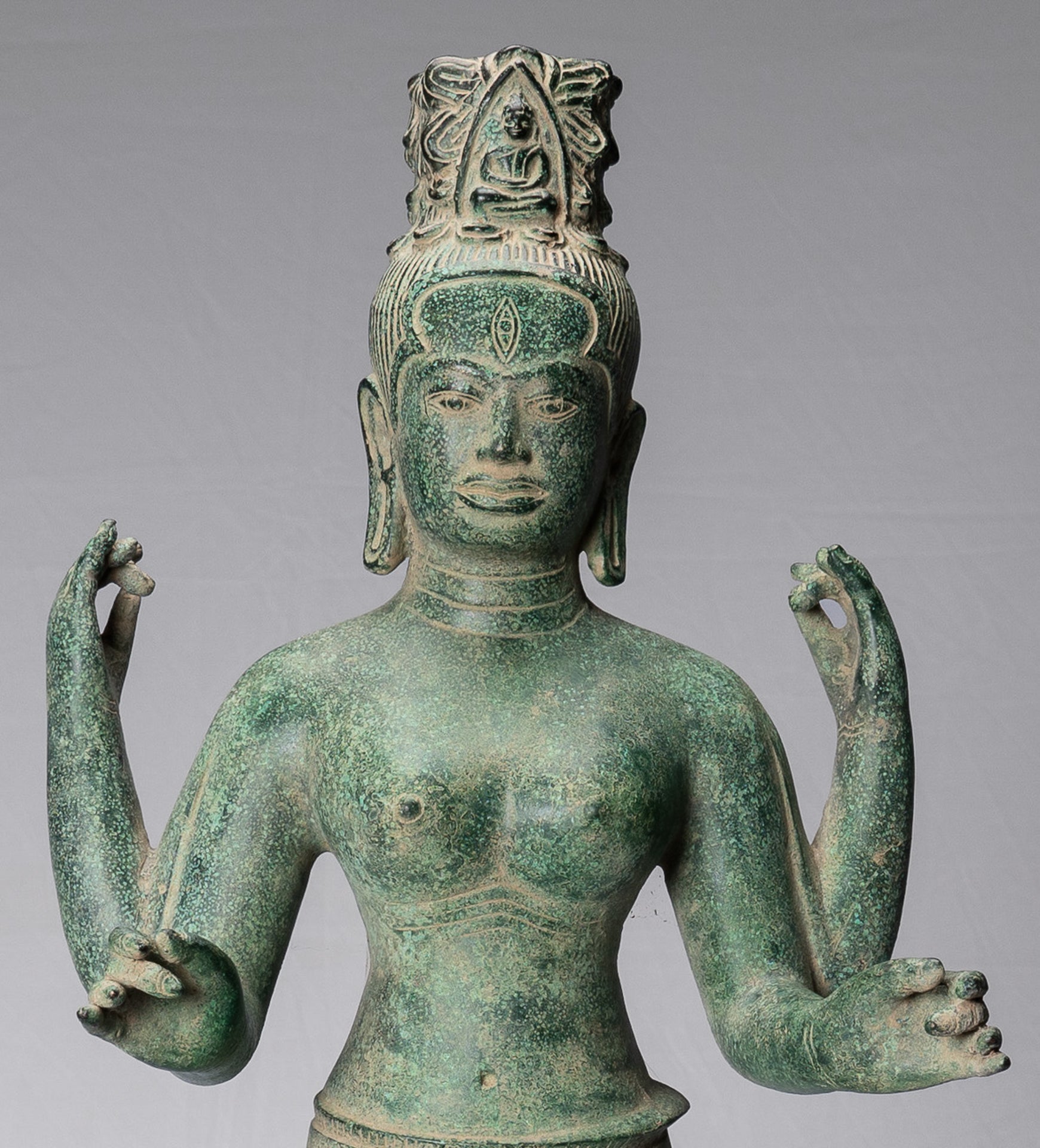 Deity Statue - Antique Khmer Style Banteay Srei Prajnaparamita Statue / Goddess - 72cm/29"