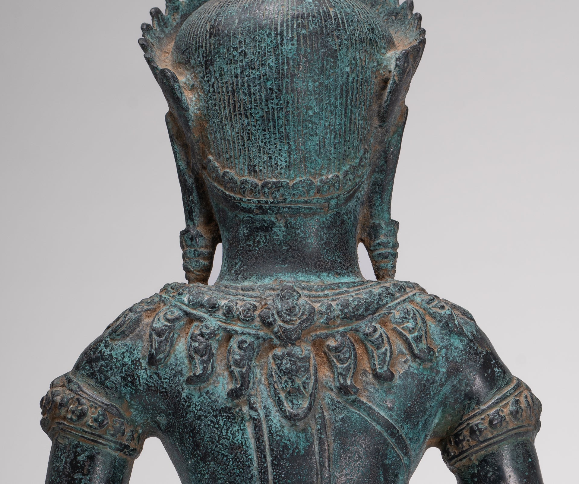 Buddha Statue - Antique Bayon Style Khmer Buddha Statue - Meditation Mudra - 43cm/17"