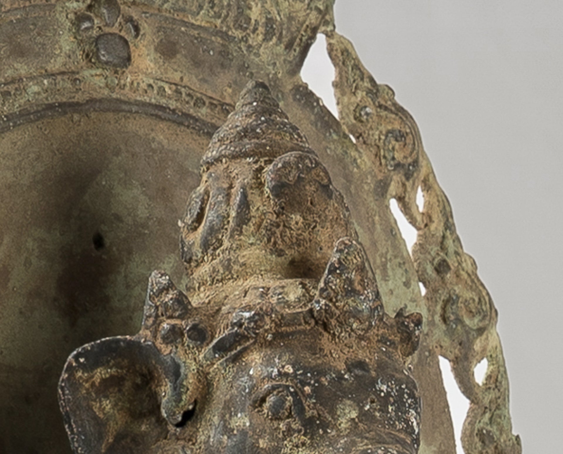 Ganesha Statue - Antique Javanese Style Bronze Dancing Indonesian Ganesha Statue - 42cm/17"