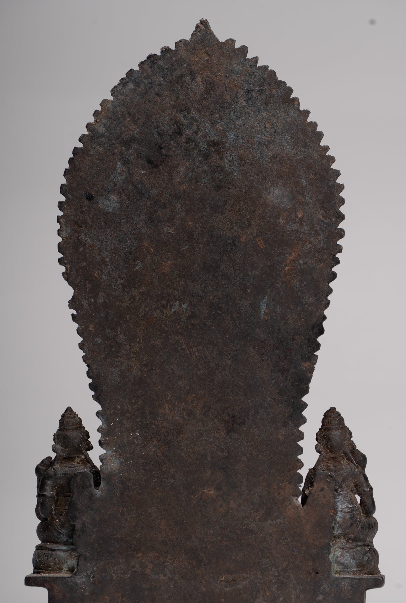 Ganesha Statue - Antique Javanese Style Bronze Standing Four Arm Ganesha Statue - 31cm/12"