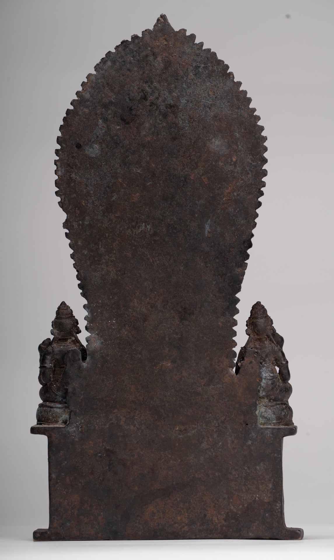 Ganesha Statue - Antique Javanese Style Bronze Standing Four Arm Ganesha Statue - 31cm/12"