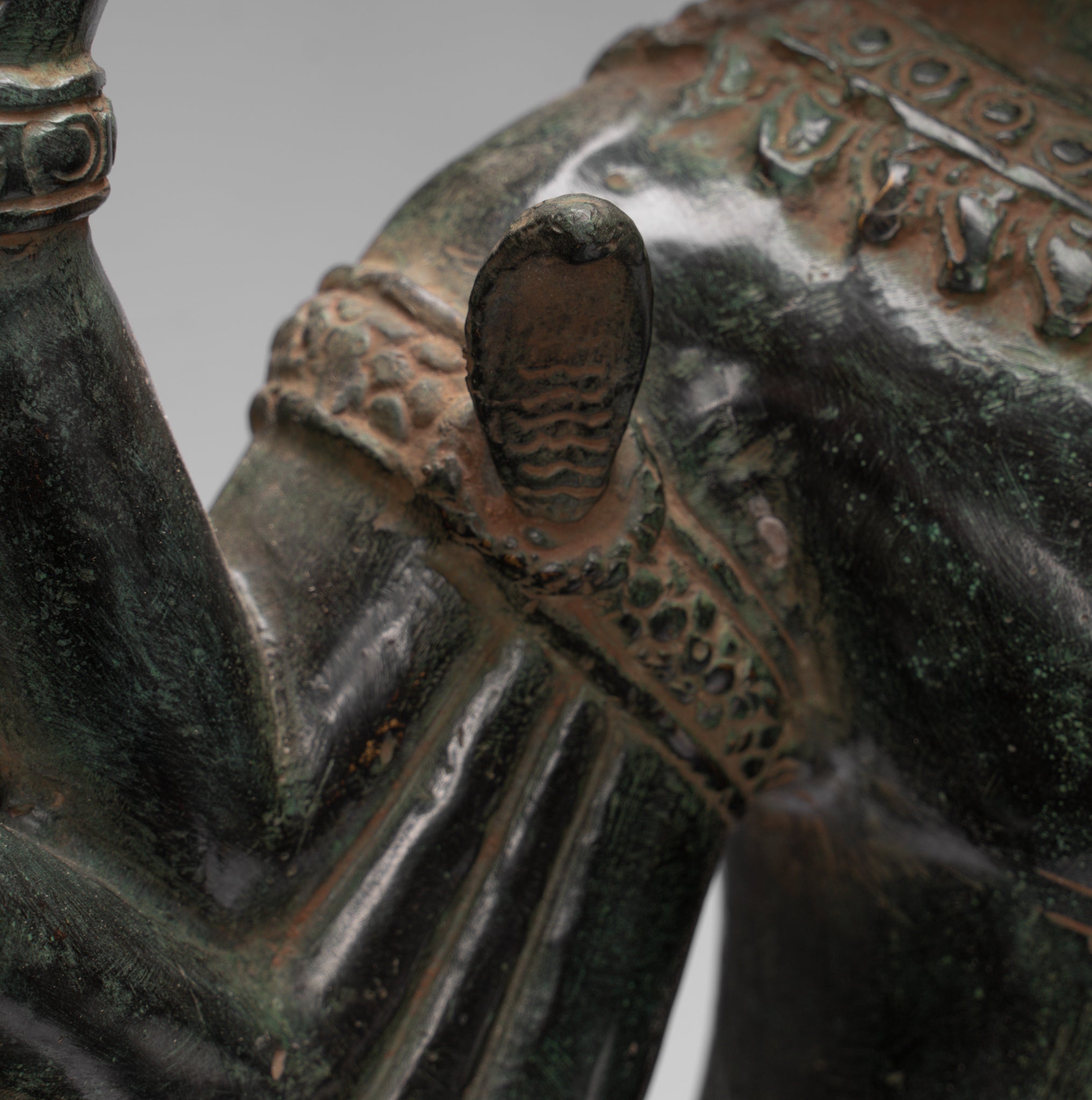 Estatua de Ganesha - Estatua de bronce de bronce de estilo Jhmer antiguo y Yoni - 86 cm/34 "