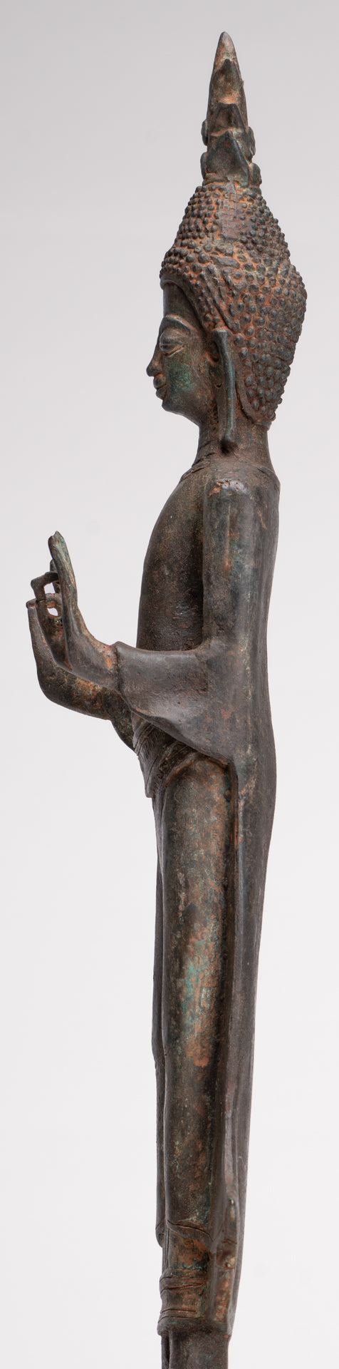 Buddha Statue - Antique Laos Style Standing Buddha Statue in Dharmachakra Teaching Mudra - 50cm/20"