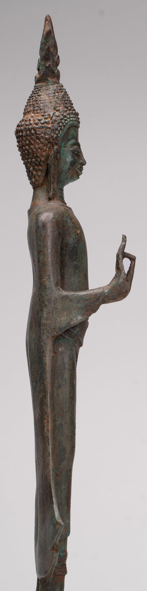 Buddha Statue - Antique Laos Style Standing Buddha Statue in Dharmachakra Teaching Mudra - 50cm/20"