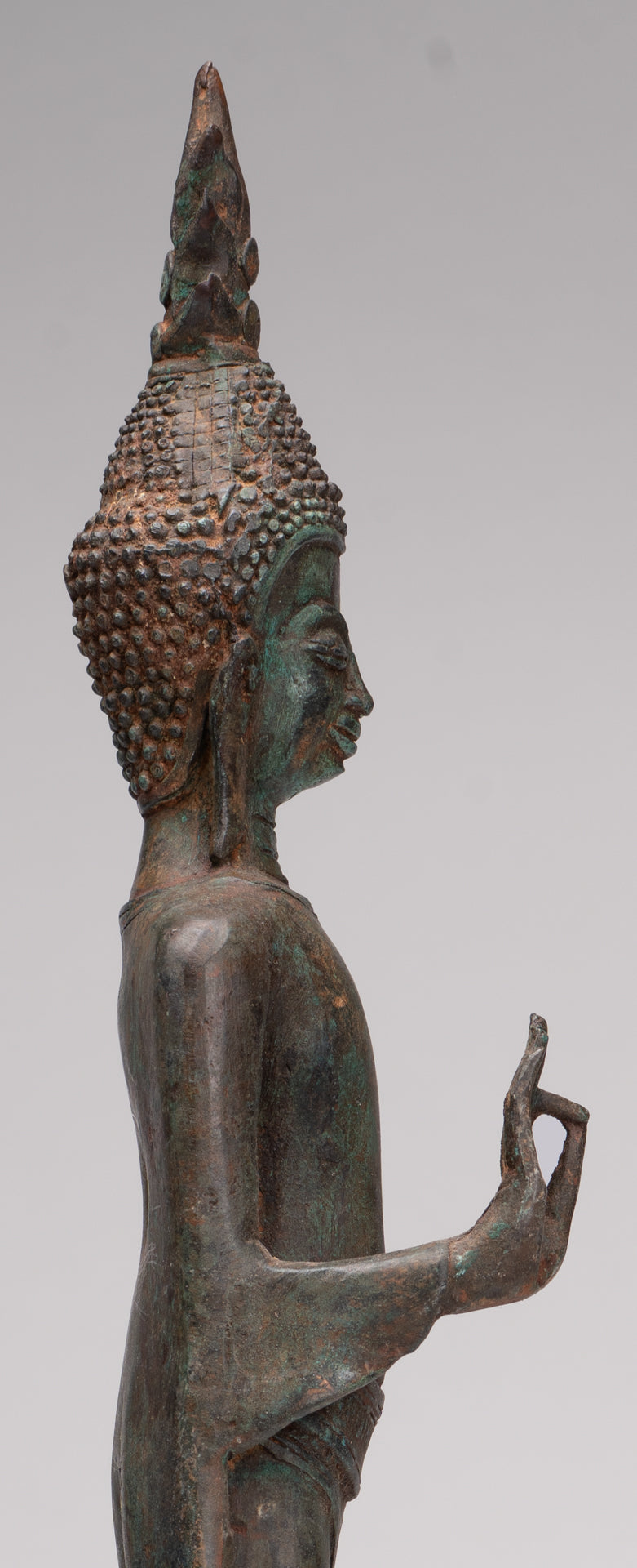 Buddha Statue - Antique Laos Style Standing Buddha Statue in Dharmachakra Teaching Mudra - 50cm/20"