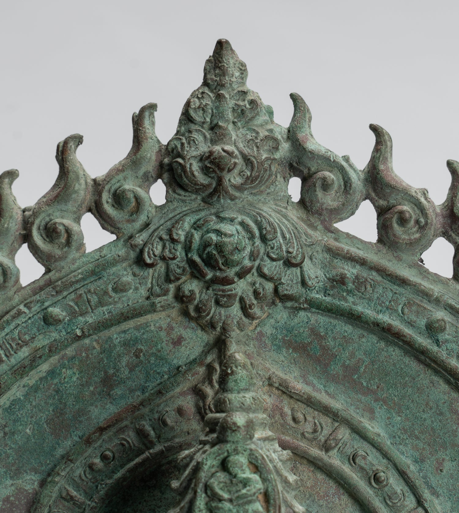 Lokeshvara Statue - Antique Indonesian Style Bronze Javanese Enthroned Seated Lokeshvara Statue -34cm/14"