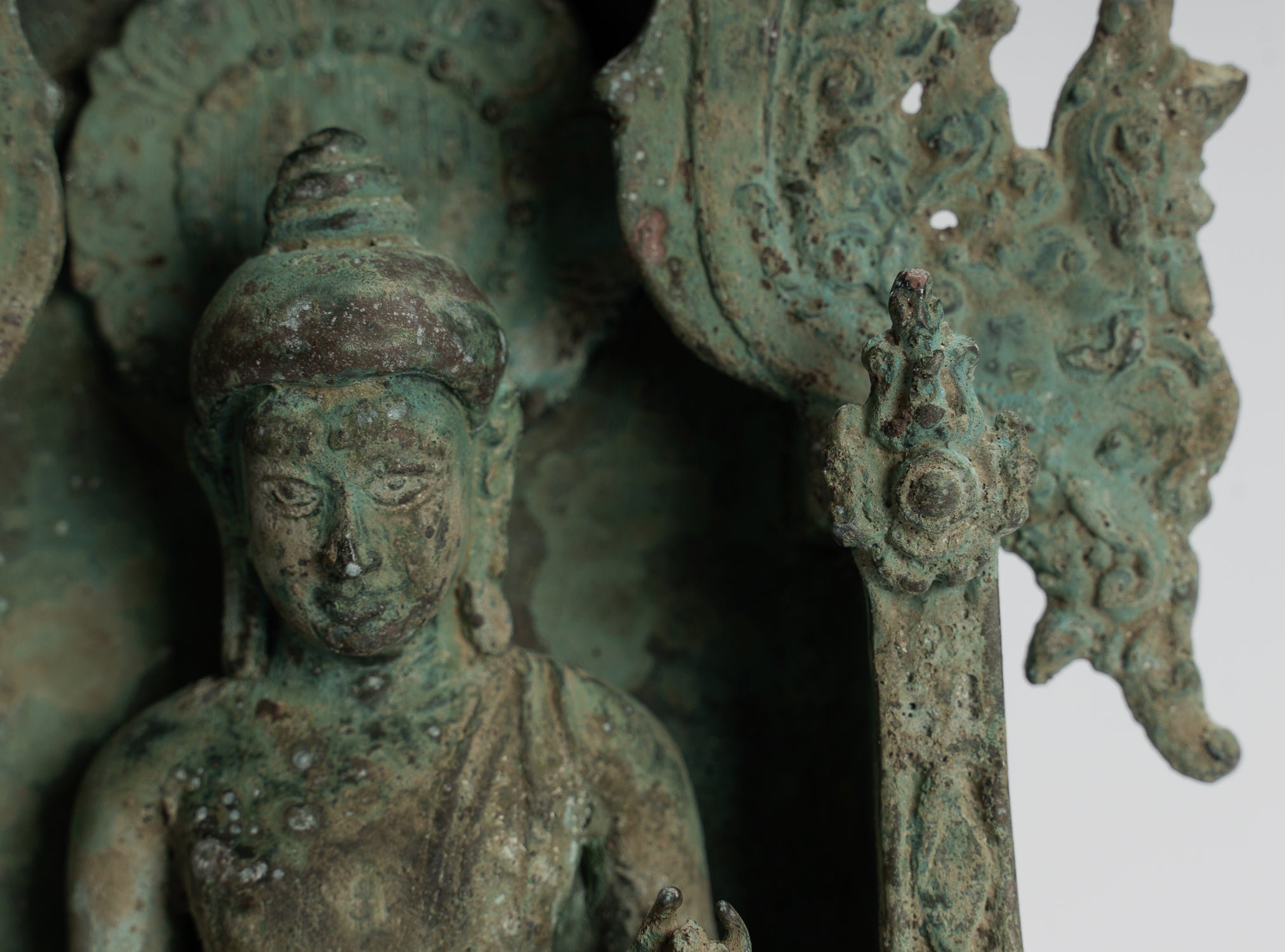 Buddha Statue - Antique Indonesian Style Bronze Seated Javanese Teaching Buddha Statue -26cm/10"