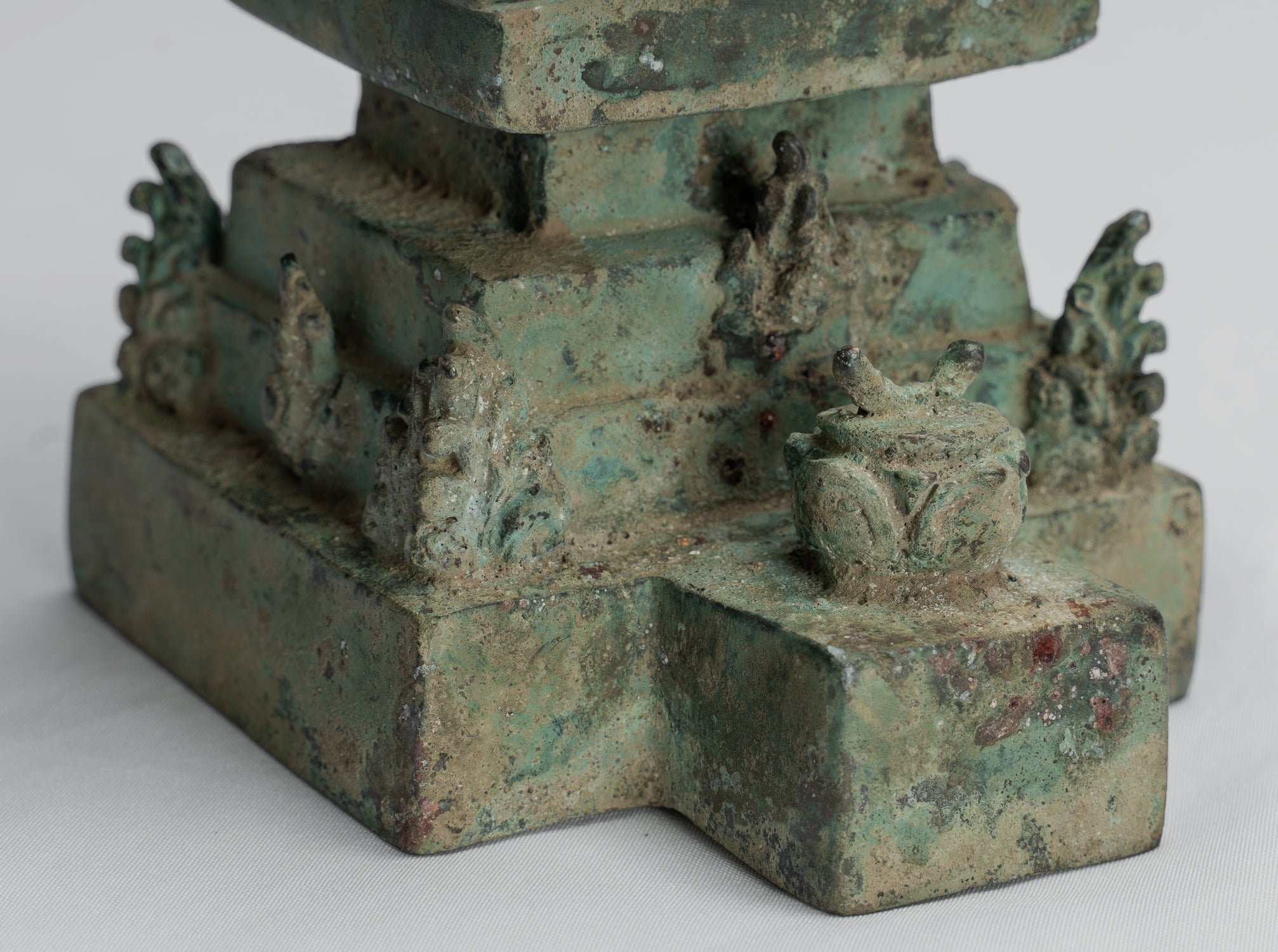 Buddha Statue - Antique Indonesian Style Bronze Seated Javanese Teaching Buddha Statue -26cm/10"