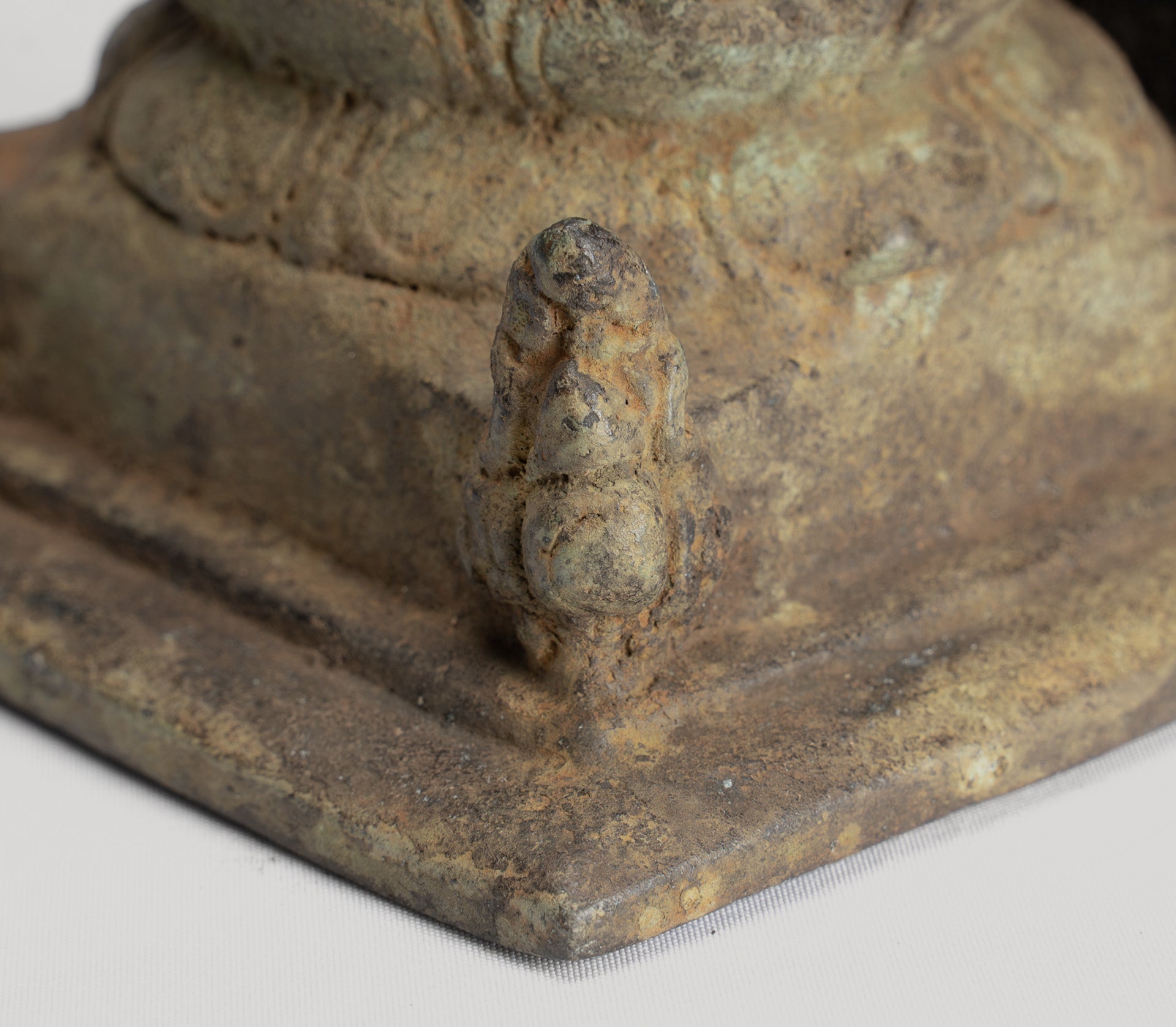 Buddha Statue - Antique Indonesian Style Bronze Seated Javanese Amitabha Buddha Statue - 16cm/6"