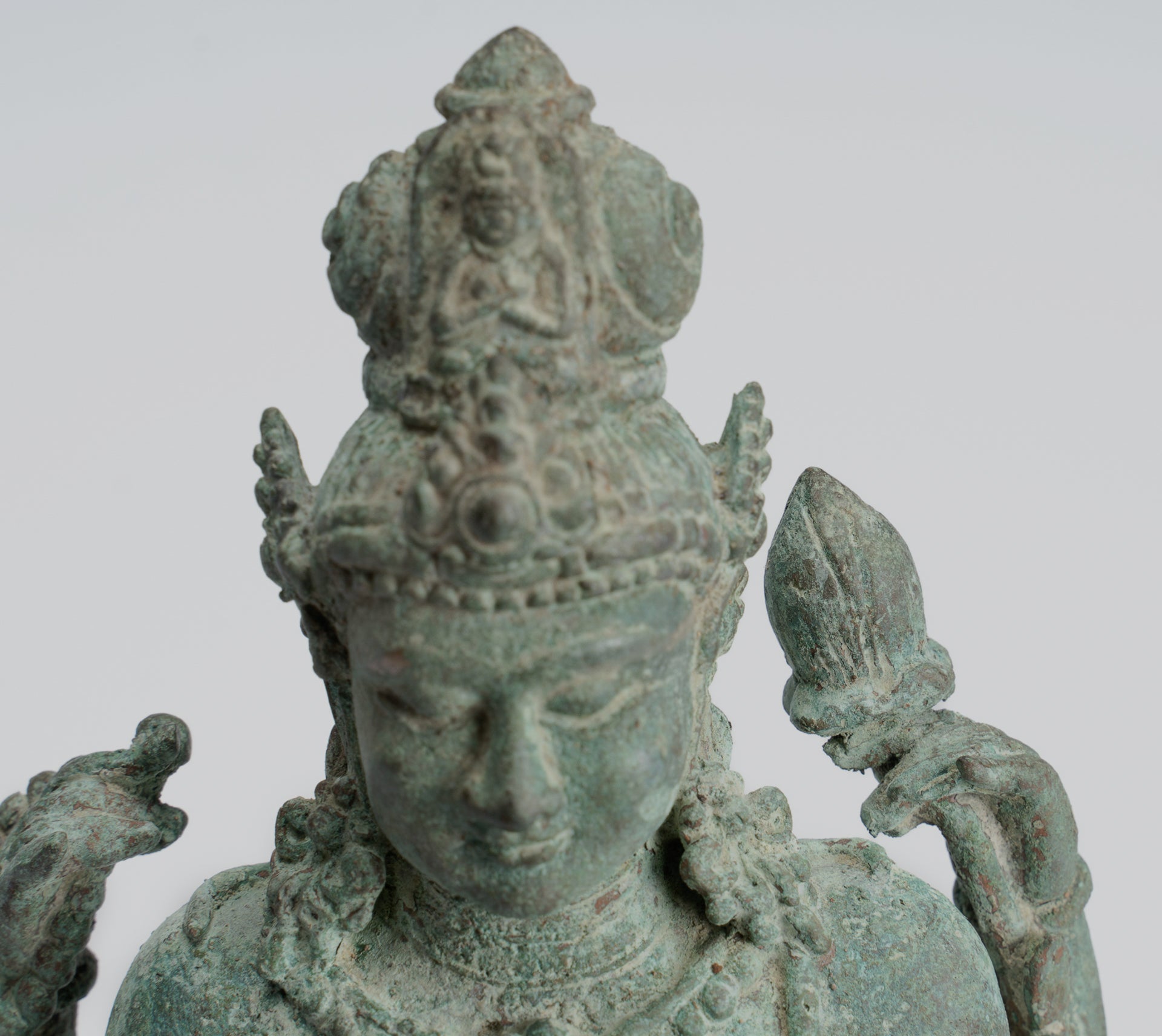 Bodhisattva Statue -Antique Indonesian Style Javanese Avalokiteshvara Bodhisattva Statue - 20.5cm/8"