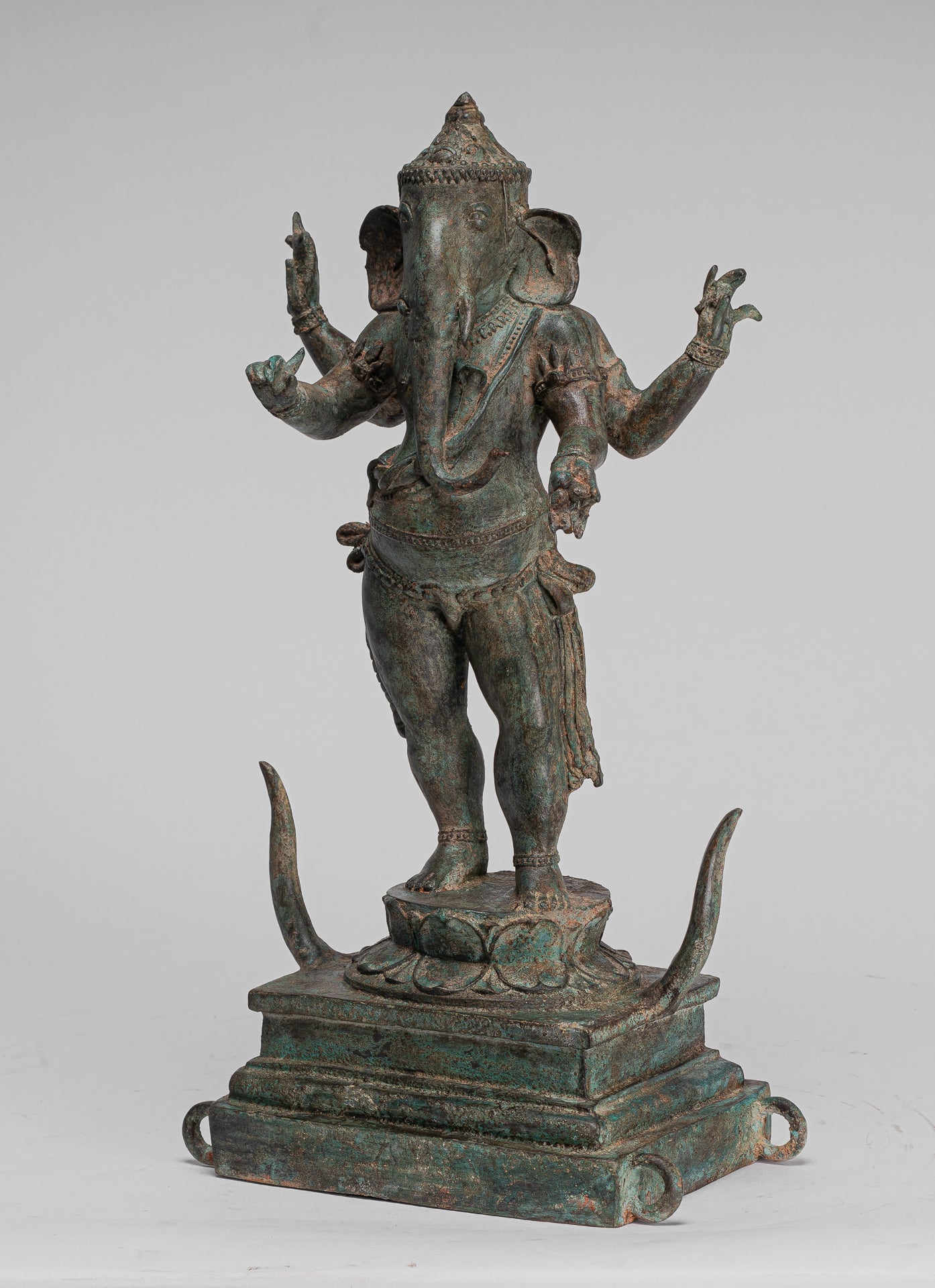 Ganesha Statue - Antique Chola Style Indian Bronze Standing Ganesh Statue - 49cm/20"