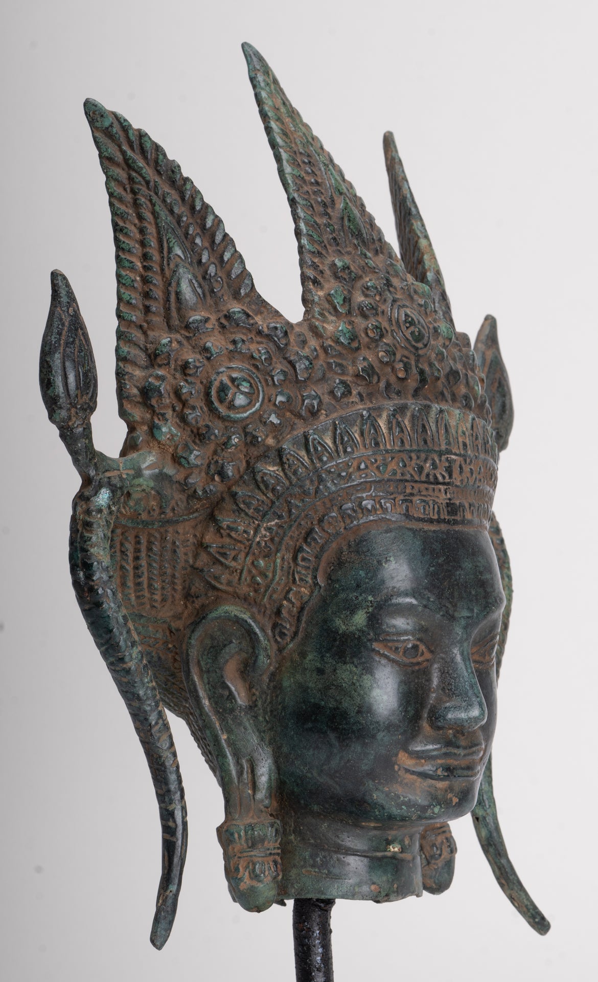 Antique Khmer Style Bronze Angkor Wat Apsara or Angel Statue - 35cm/14"