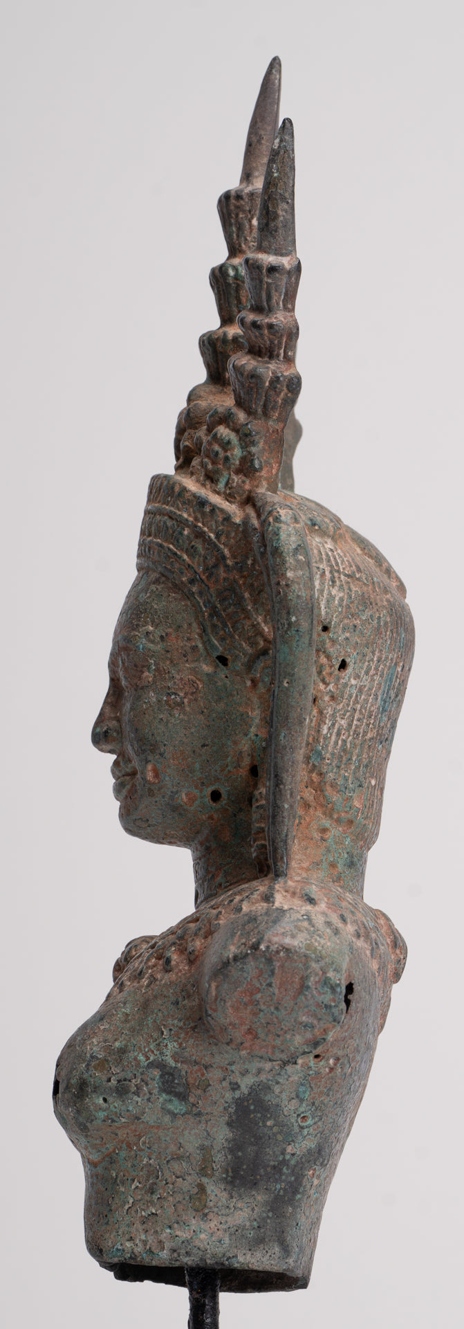 Apsara Statue - Antique Khmer Style Bronze Angkor Wat Apsara or Angel Statue - 33cm/13"