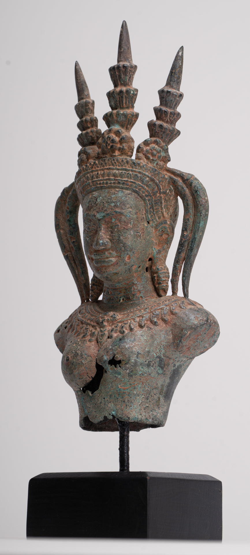 Apsara Statue - Antique Khmer Style Bronze Angkor Wat Apsara or Angel Statue - 33cm/13"