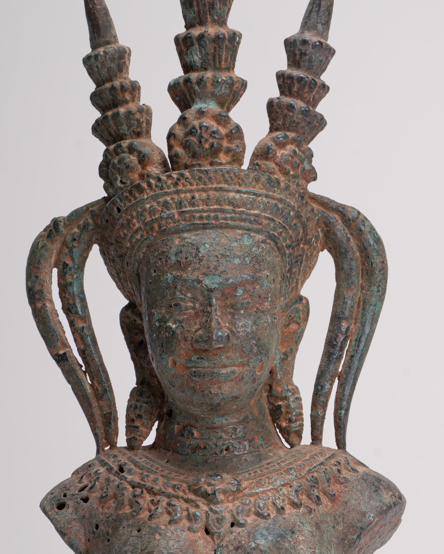 Apsara Statue - Antique Khmer Style Bronze Angkor Wat Apsara or Angel Statue - 33cm/13"