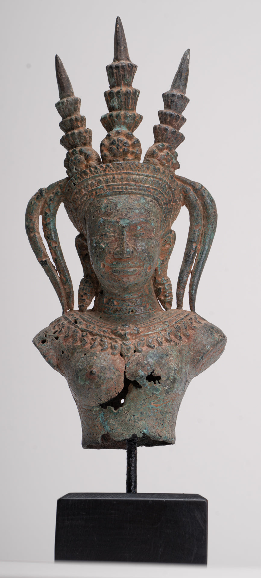 Apsara Statue - Antique Khmer Style Bronze Angkor Wat Apsara or Angel Statue - 33cm/13"