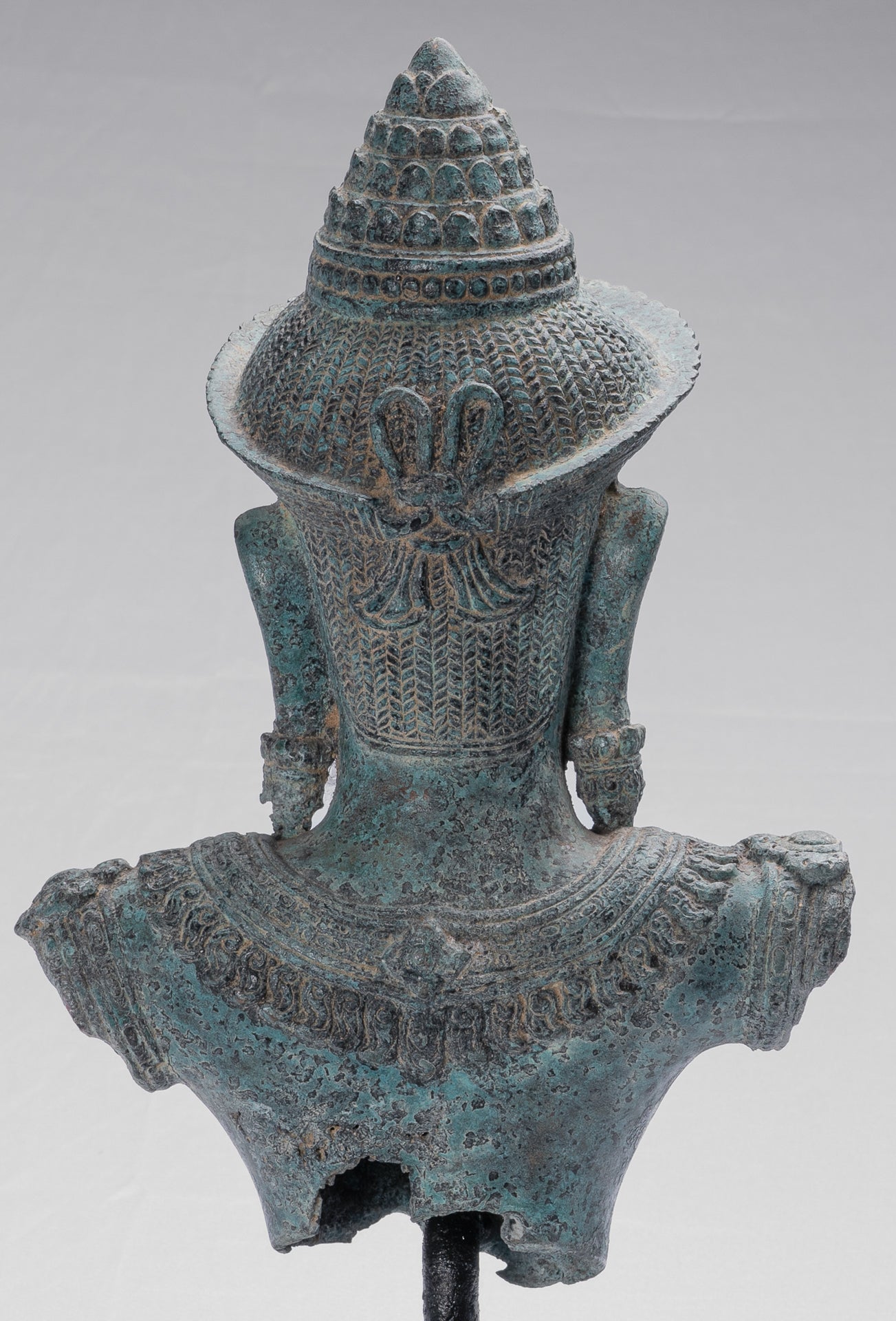 Lakshmi Statue - Antique Khmer Style Mounted Bronze Lakshmi / Devi Consort of Vishnu - 46cm /18"