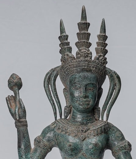 Statua Apsara - Antique Khmer in stile Khmer Bronzo Angkor Wat Apsara o Angel Statue - 62cm/25 "
