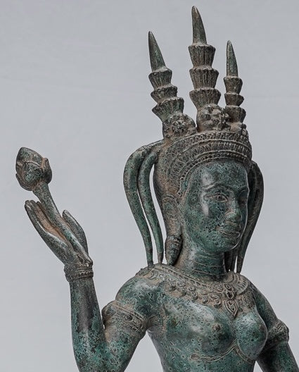 Statua Apsara - Antique Khmer in stile Khmer Bronzo Angkor Wat Apsara o Angel Statue - 62cm/25 "