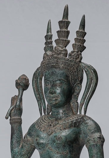 Statua Apsara - Antique Khmer in stile Khmer Bronzo Angkor Wat Apsara o Angel Statue - 62cm/25 "