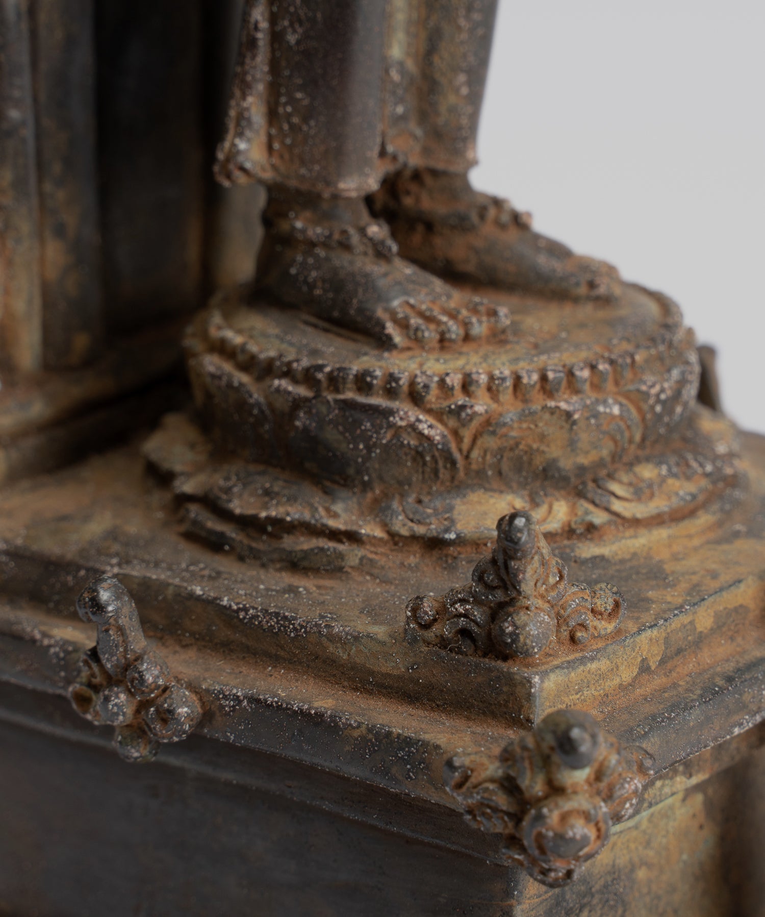 Lokeshvara Statue - Antique Indonesian Style Bronze Javanese Standing 4-Arm Lokeshvara Statue - 26cm/10"