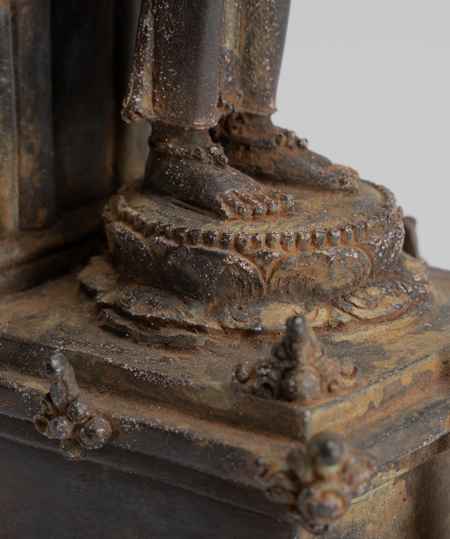 Lokeshvara Statue - Antique Indonesian Style Bronze Javanese Standing 4-Arm Lokeshvara Statue - 26cm/10"