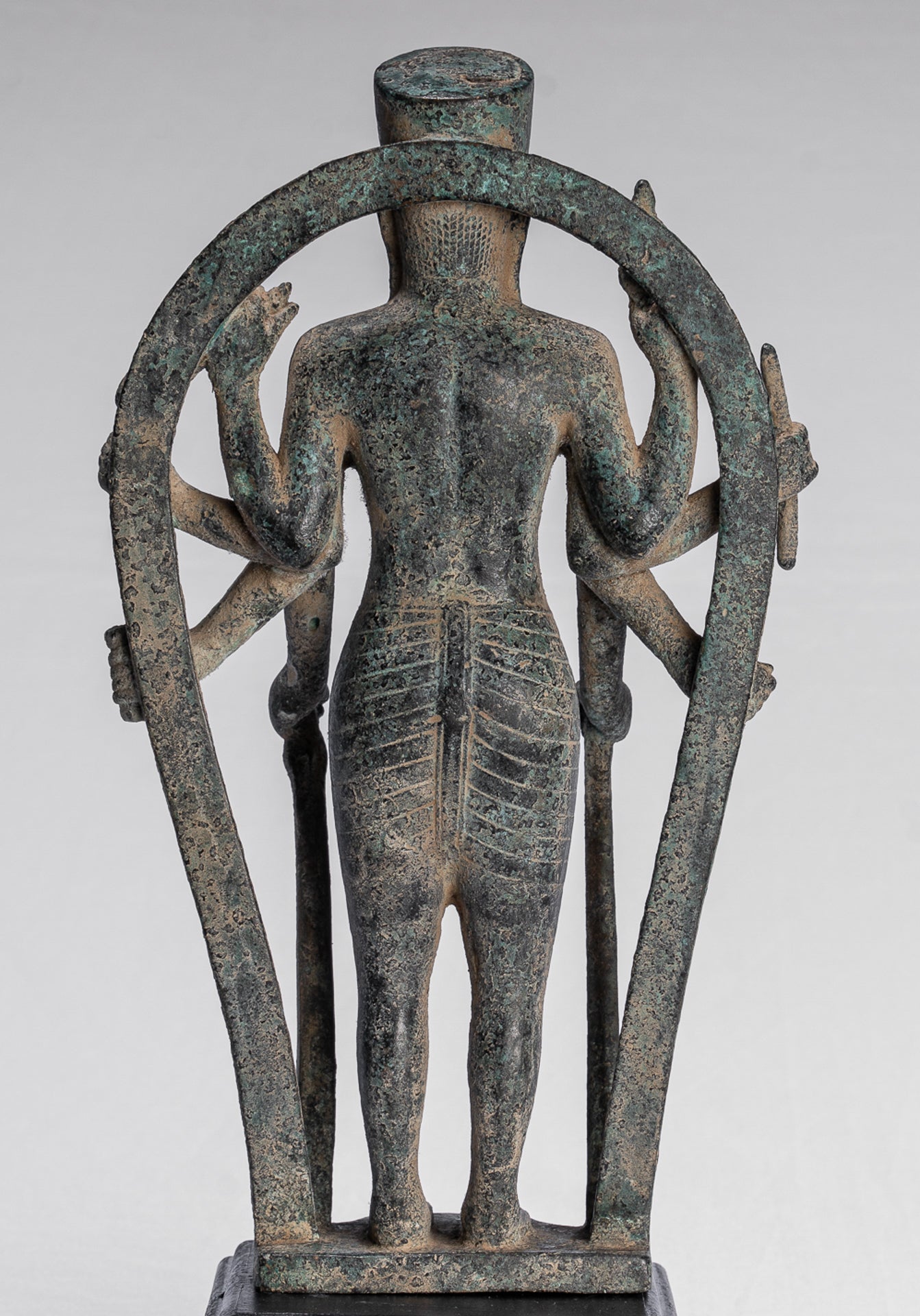 Antique Khmer Style 8 Arm Phnom Kulen Vishnu Statue - Protector & Preserver - 34cm/14"