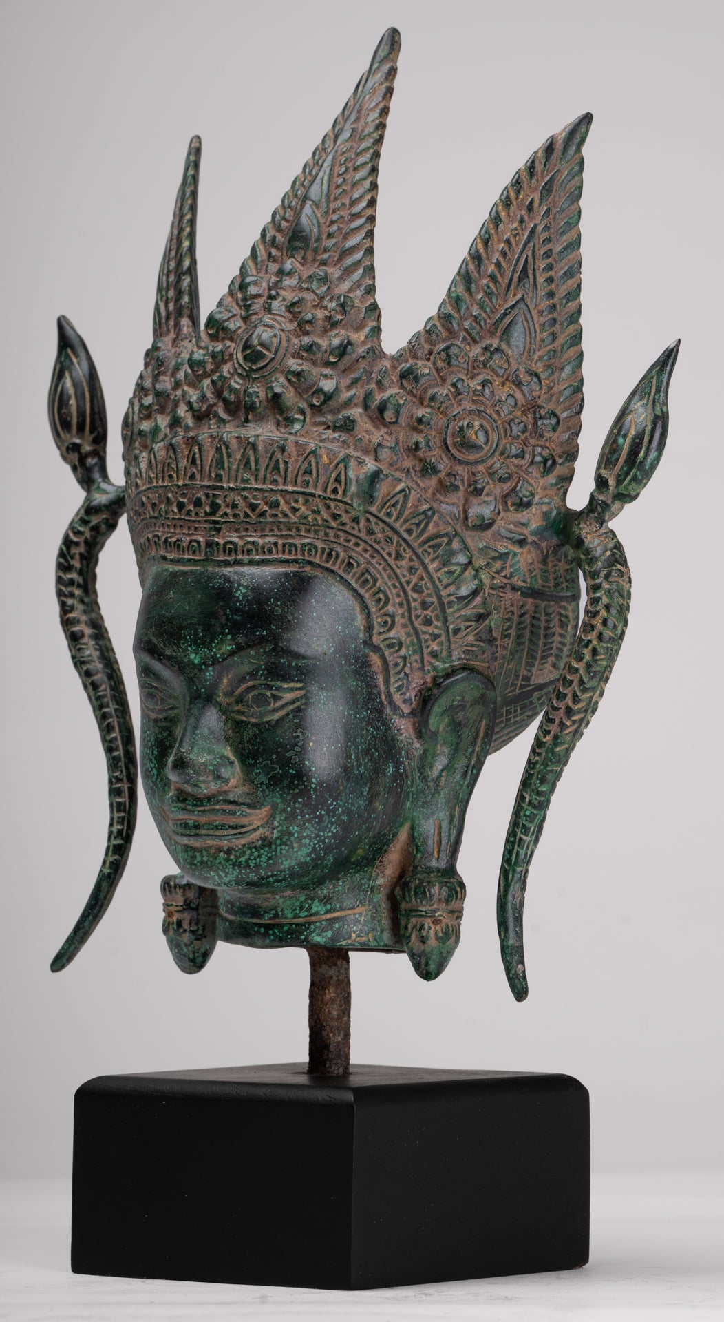 Apsara - Antique Khmer Style Bronze Angkor Wat Apsara or Angel Statue - 38cm/15"