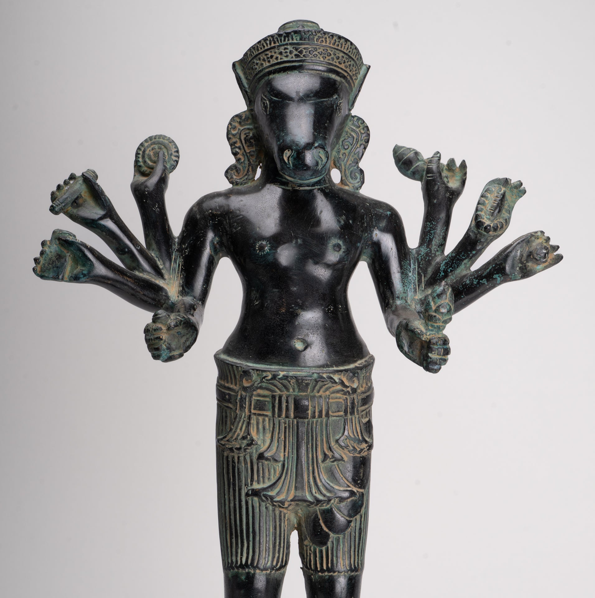 Kalkin Statue - Antique Khmer Style Mounted Bronze Hayagriva Kalkin Horse of Vishnu - 51cm/20"