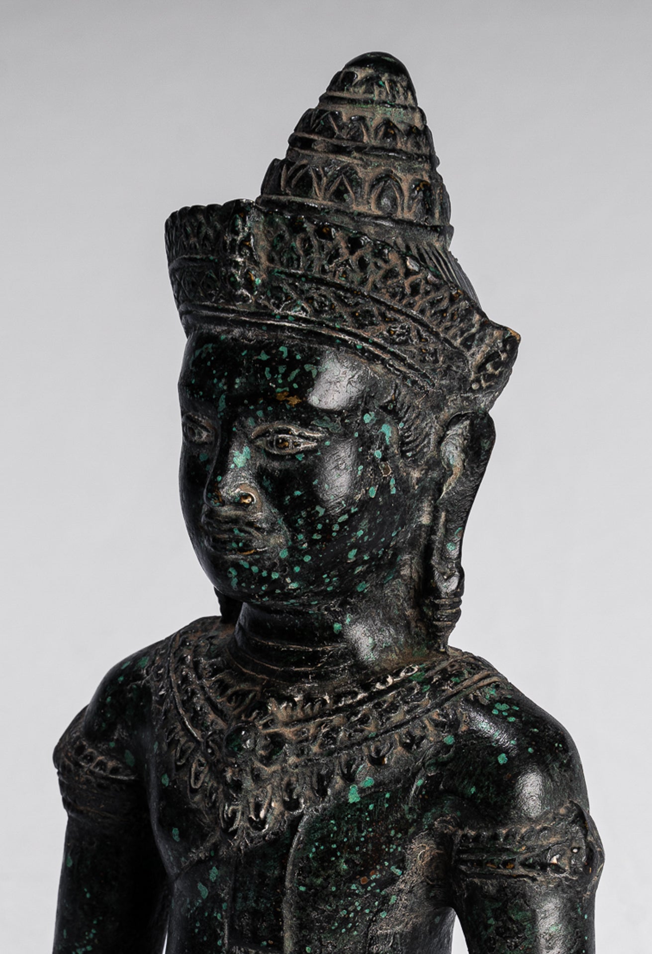 Buddha Statue - Antique Khmer Style Meditation Baphuon Buddha Statue - 24cm/10"