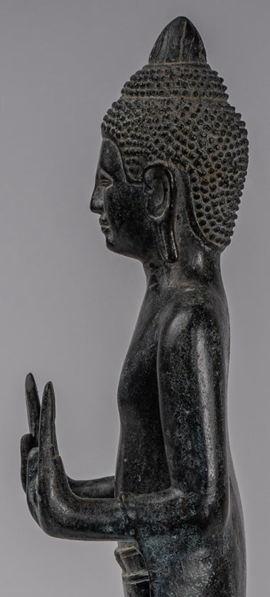 Estatua de Buda - Estatua de Budas de Buda de Bronce de Estado de Estilo Jemer Antiguo - 49cm/20 "