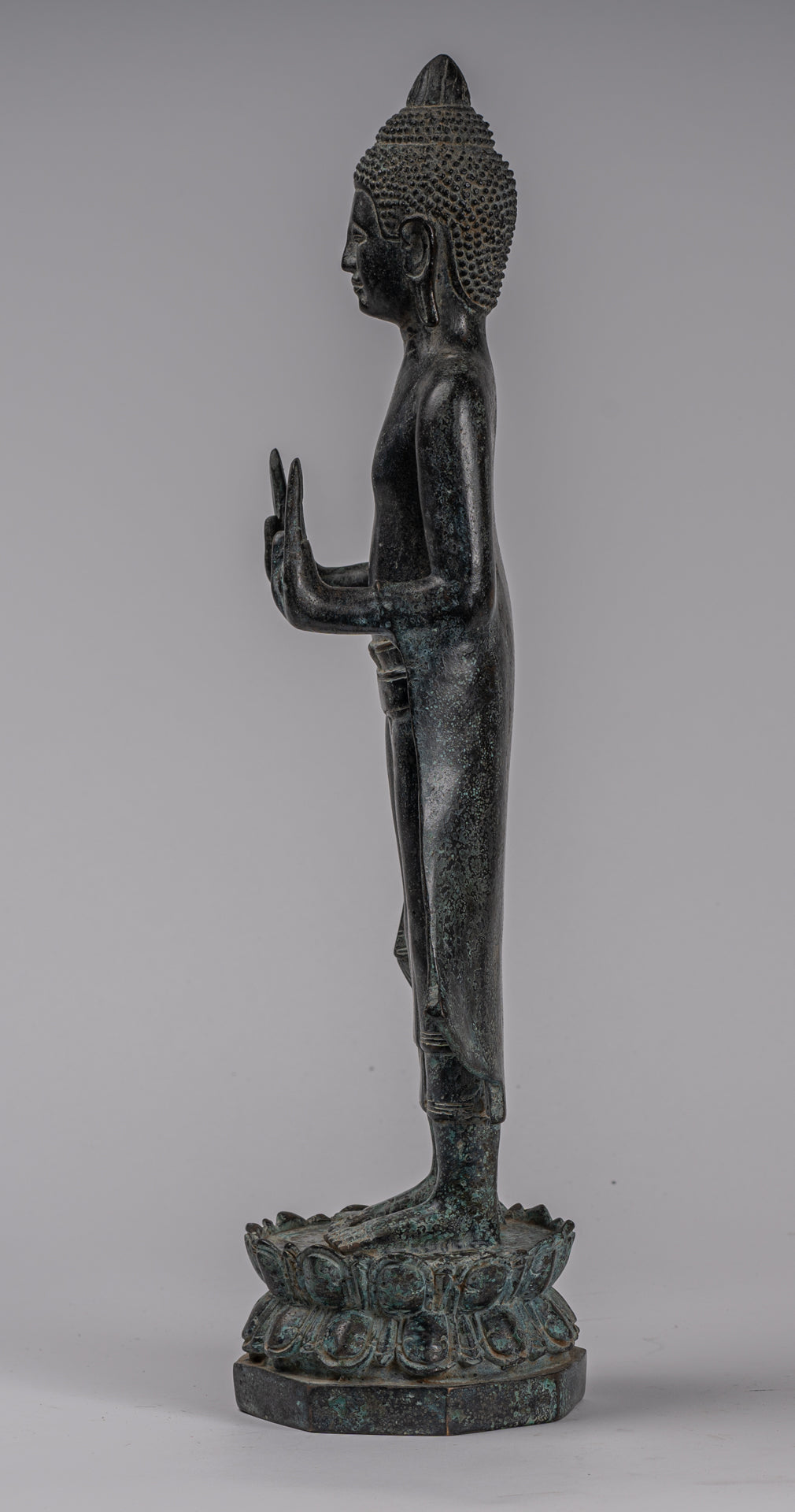 Estatua de Buda - Estatua de Budas de Buda de Bronce de Estado de Estilo Jemer Antiguo - 49cm/20 "