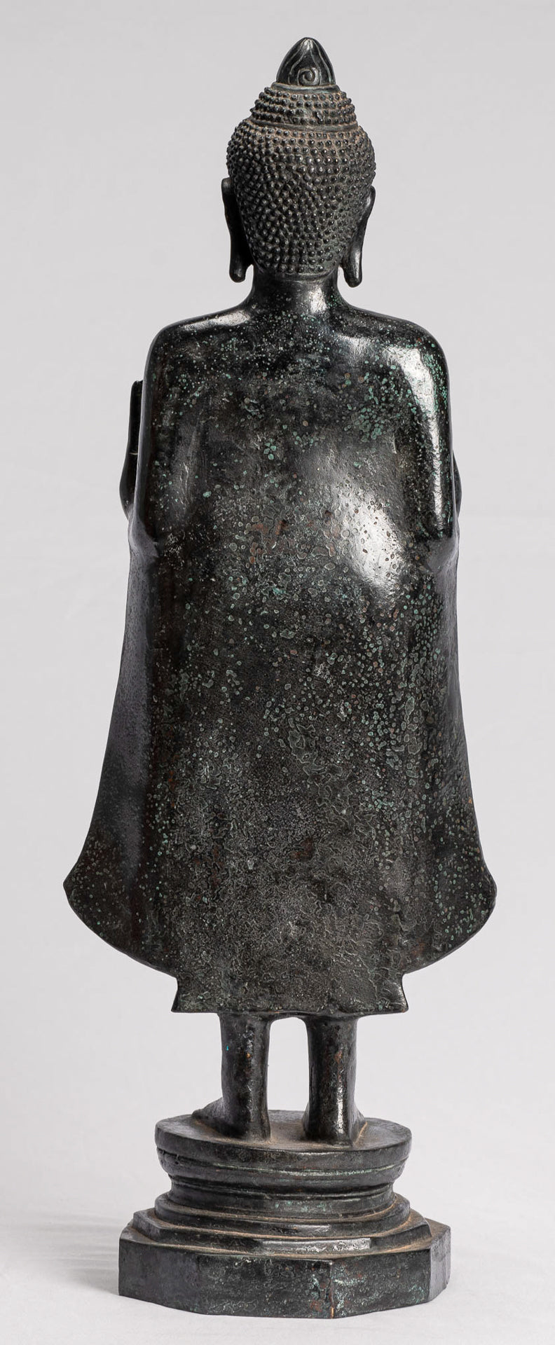 Buddha Statue - Antique Khmer Style Bronze Standing Abhaya Protection Buddha Statue - 49cm/20"