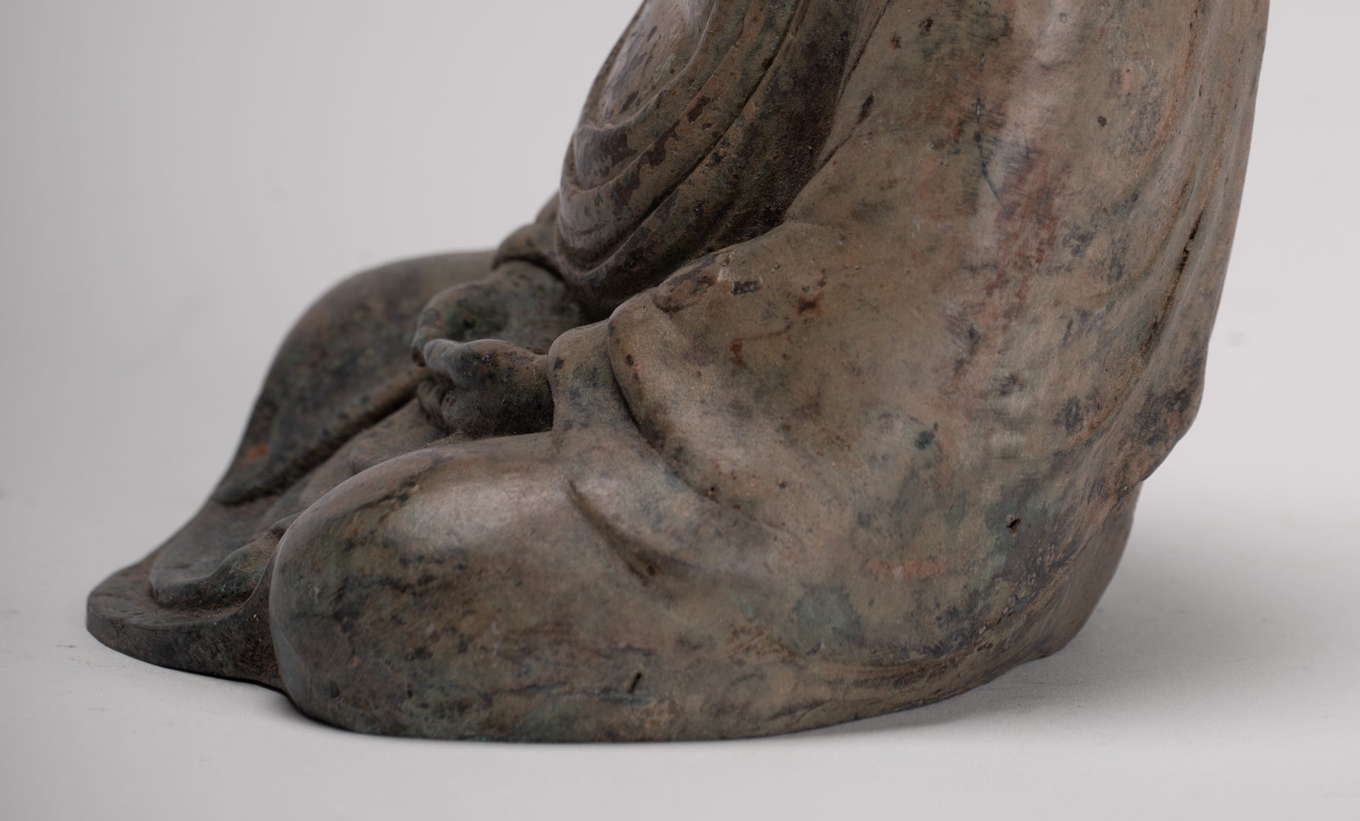 Japanese Buddha - Antique Japanese Style Bronze Seated Meditation Amitabha Buddha Statue - 18cm/7"